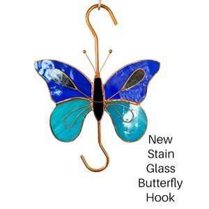 NEW Butterfly Stained Glass Garden Hook